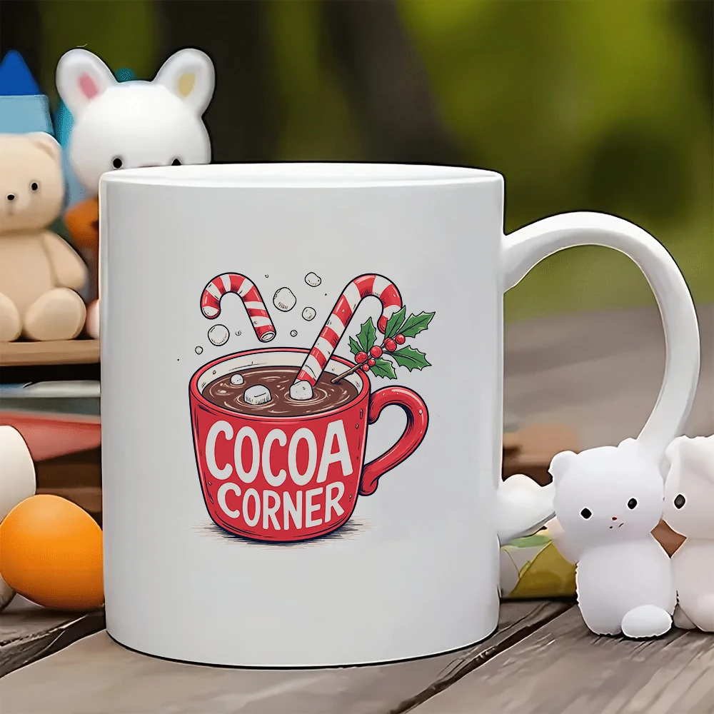 

11oz cartoon hot cocoa mug + Christmas-themed kids cup Home Office Coffee Cup Christmas Gift