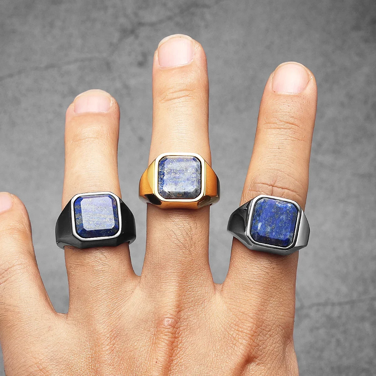 Luxury Galaxy Starry Sky Men Rings Stainless Steel Punk Rock Aesthetic Fashion Women Jewelry Accessories For Gift Wholesale