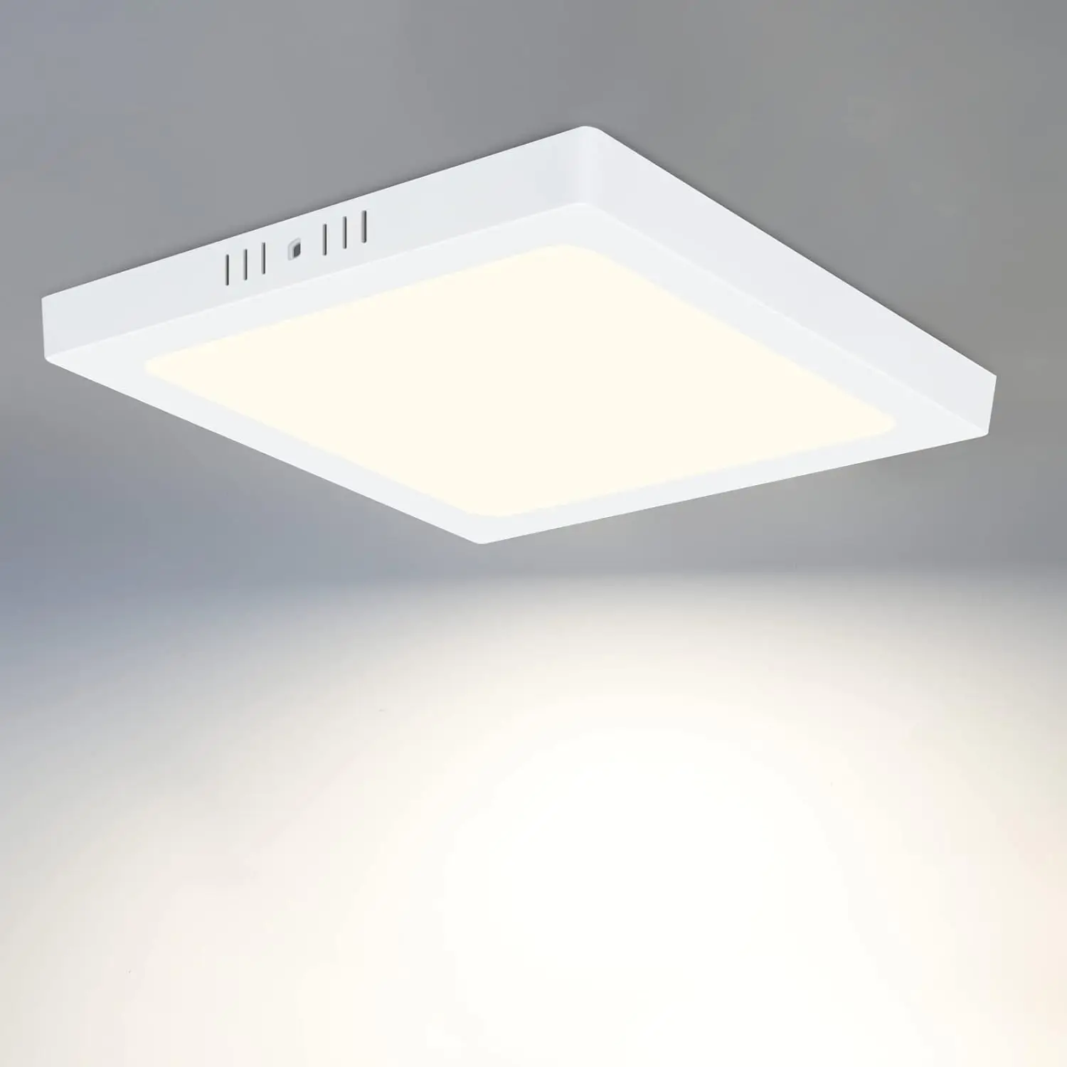 Cliheet Moderne weiße LED-Deckenleuchte, 23 cm, quadratisch, 18 W, 4000 K, IP44, wasserdicht, für Badezimmer, Küche