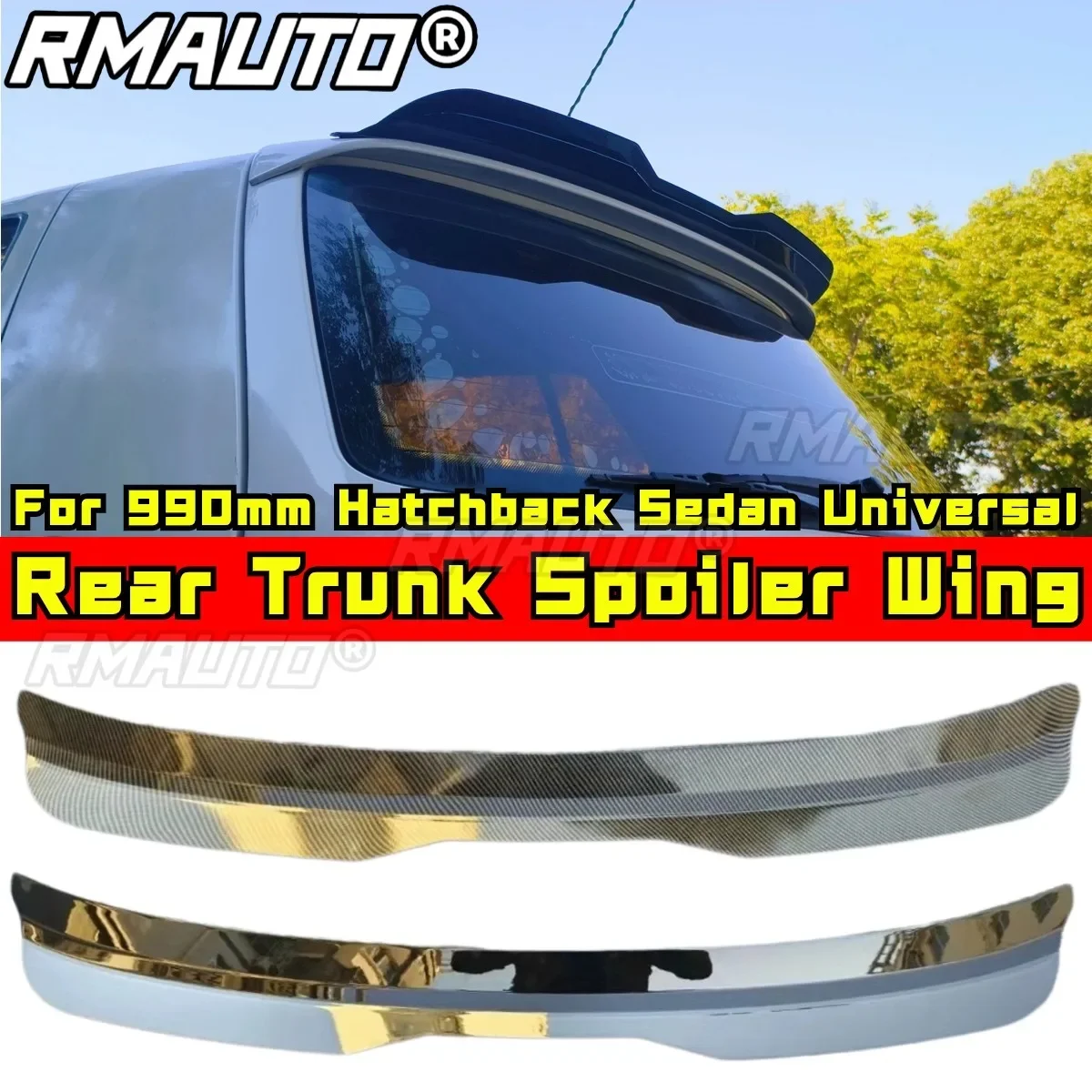 

Универсальный спойлер на крышу 990 мм, автомобильный задний спойлер из углеродного волокна, спойлер на крышу, комплект кузова для хэтчбека, седана, автомобильные аксессуары