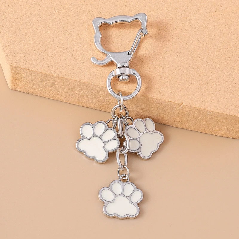 Niedlicher Emaille-Schlüsselanhänger mit Welpe, Hund, Katze, Pfote, Fußabdruck, Schlüsselanhänger, Anhänger für Frauen und Mädchen, Handtasche, Dekor, DIY, handgefertigter Schmuck, Geschenke – Detail 5