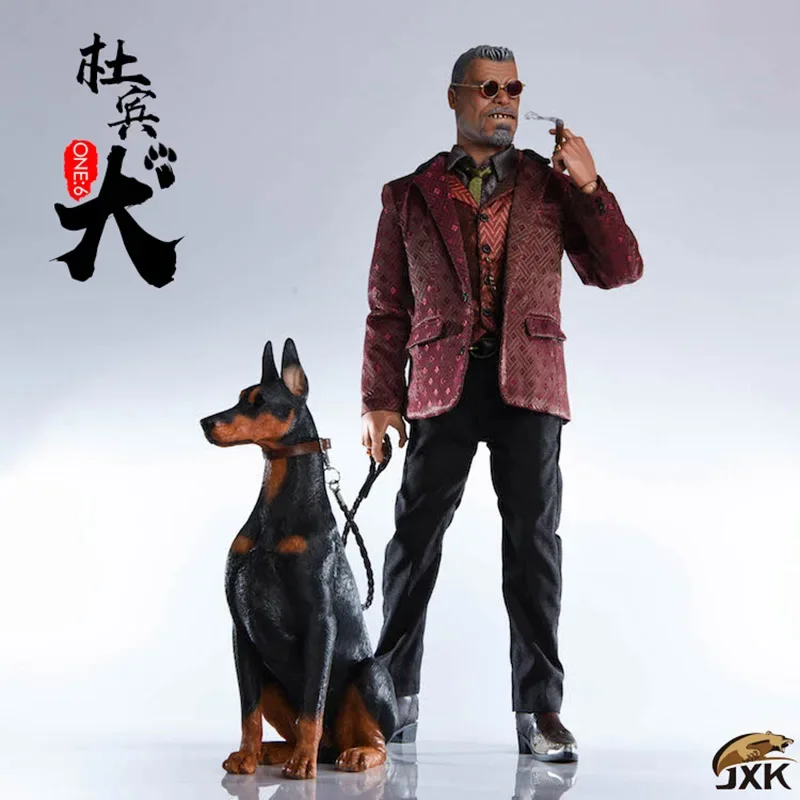 Maßstab 1/6 12" Actionfigur Szene Auto Dekoration JXK Simulation Tier Polizeihund Dobermann Haustier Hunde Modell Kinderspielzeug Geschenke Modelle