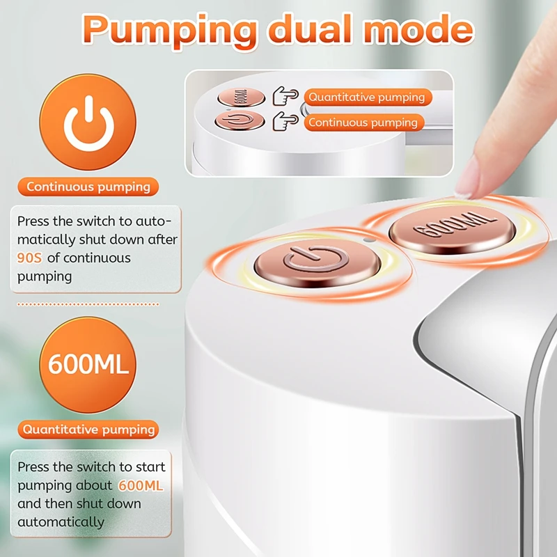실용적인 물병 펌프 USB 충전 터치 컨트롤 배럴 스위치, 가정용 주방용 전기 물 디펜서