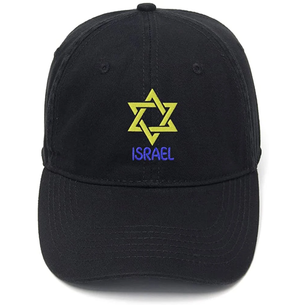 Lyprerazy Men's Baseball Cap Star of David Israel Embroidery Hat Cotton Embroidered Casual Baseball Caps