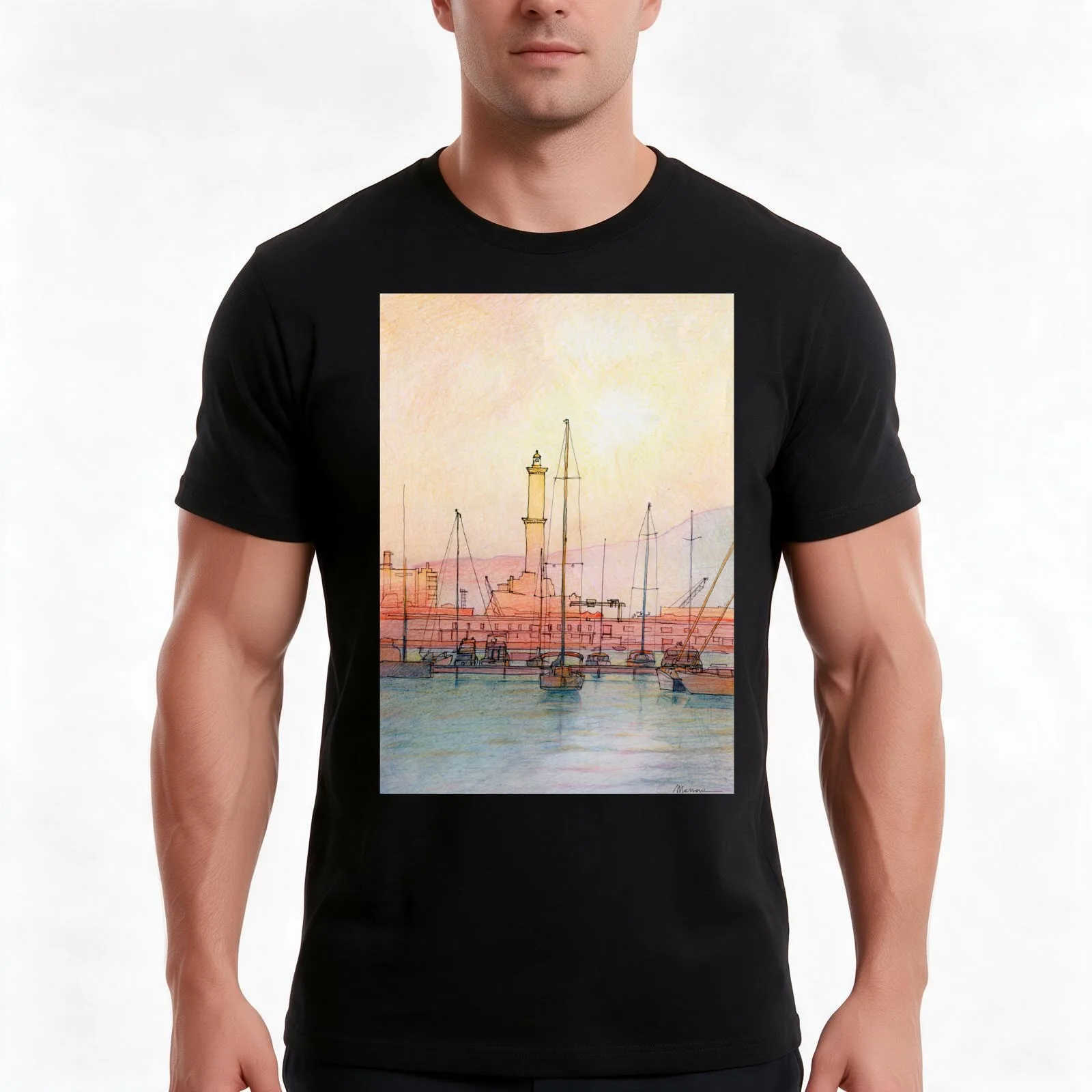 La Lanterna di Genova! T-Shirt Summer Casual Cotton Tee Oversized Streetwear Tops Vintage Graphic Print Unisex Men Women