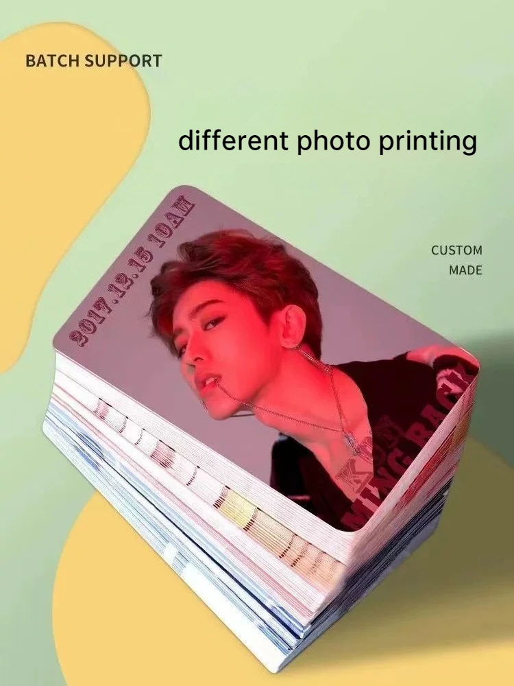 100PCS Custom Anime Idol Card DIY Your Own Kpop Star Photo Cards Round Corners Double Sides Printing
