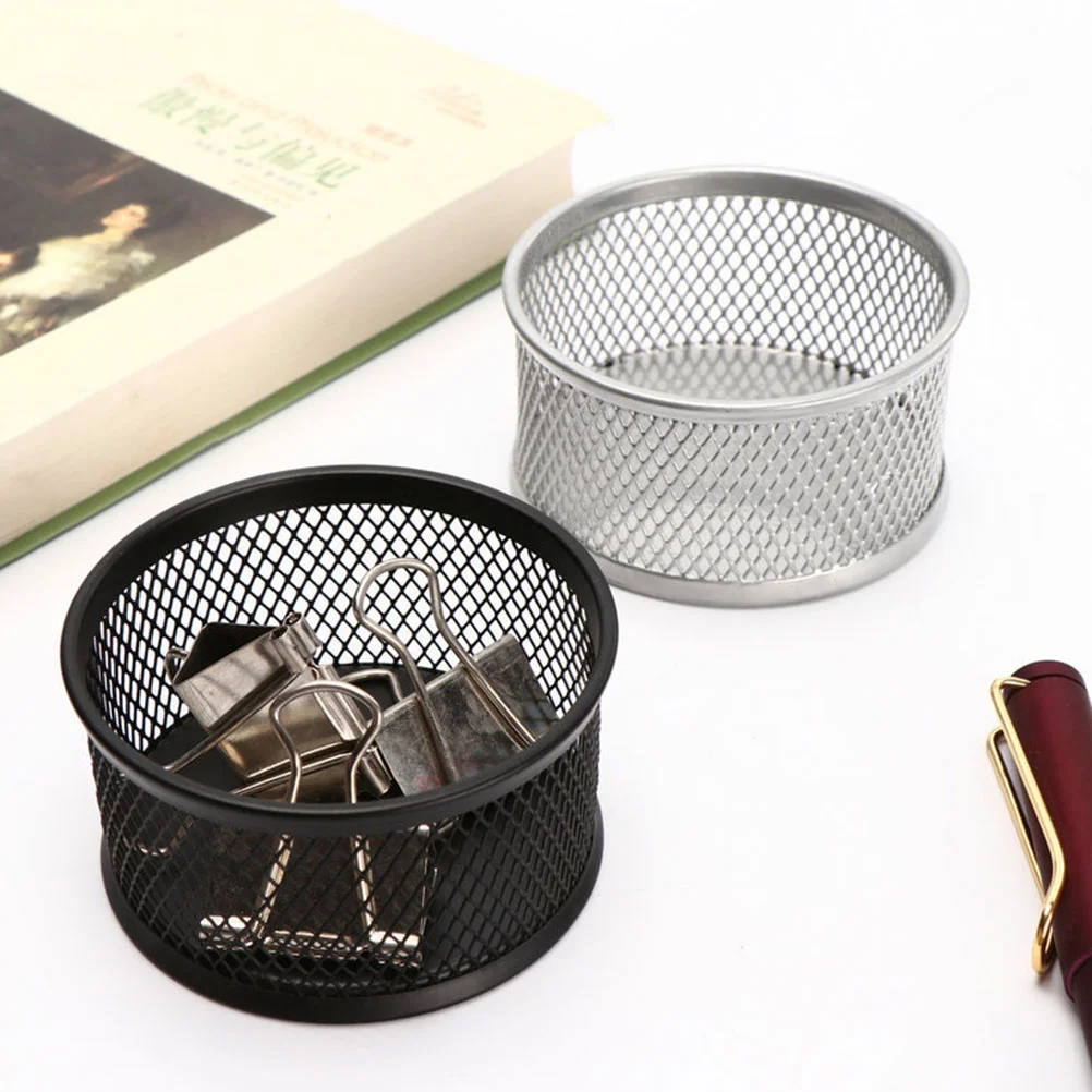 4 PCS Paper Clamp Clip Storage Bucket Pencil Case Paperclip Organizer Cup Tabletop Accessories