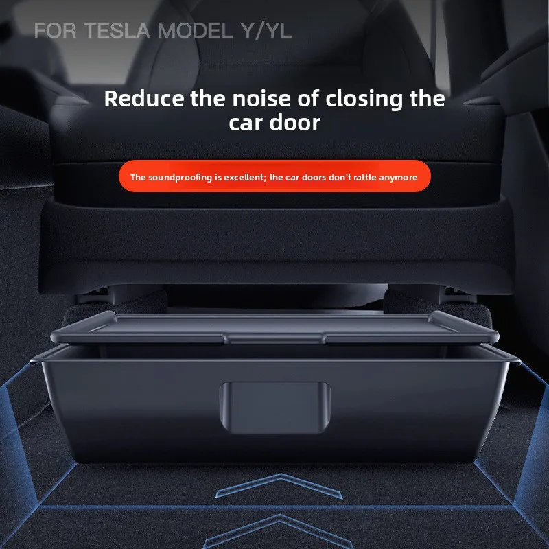 Untersitz-Aufbewahrungsbox für Tesla Model YL 6-Sitzer 2025-2026 TPE Vordersitz-Organizer Schublade mit Rutschfestem Deckel Geräuschlos Auto – Detail 1