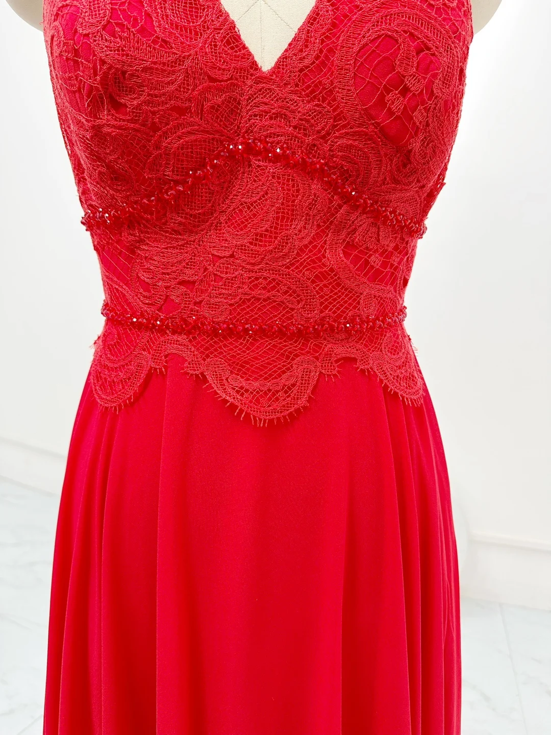 Gonna per abito da sera dimagrante con Top a tubino minimalista in Chiffon rosso grande M1143