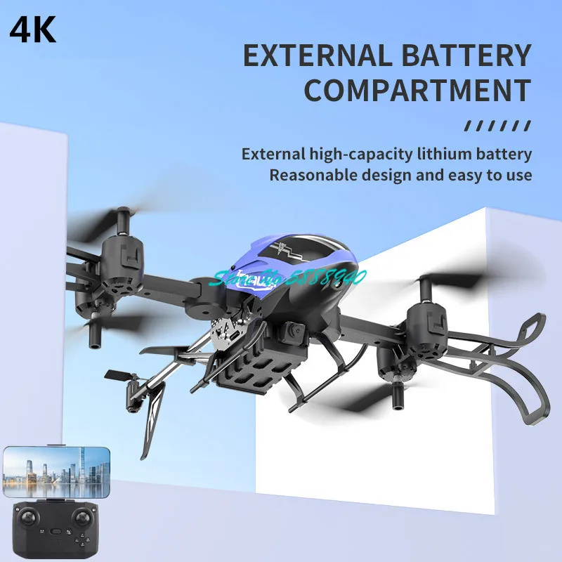 

Интеллектуальная настройка высоты, складной WIFI FPV RC вертолет 2,4G 4K HD камера, 2-осевой рычаг, форма истребителя, вертолет с дистанционным управлением