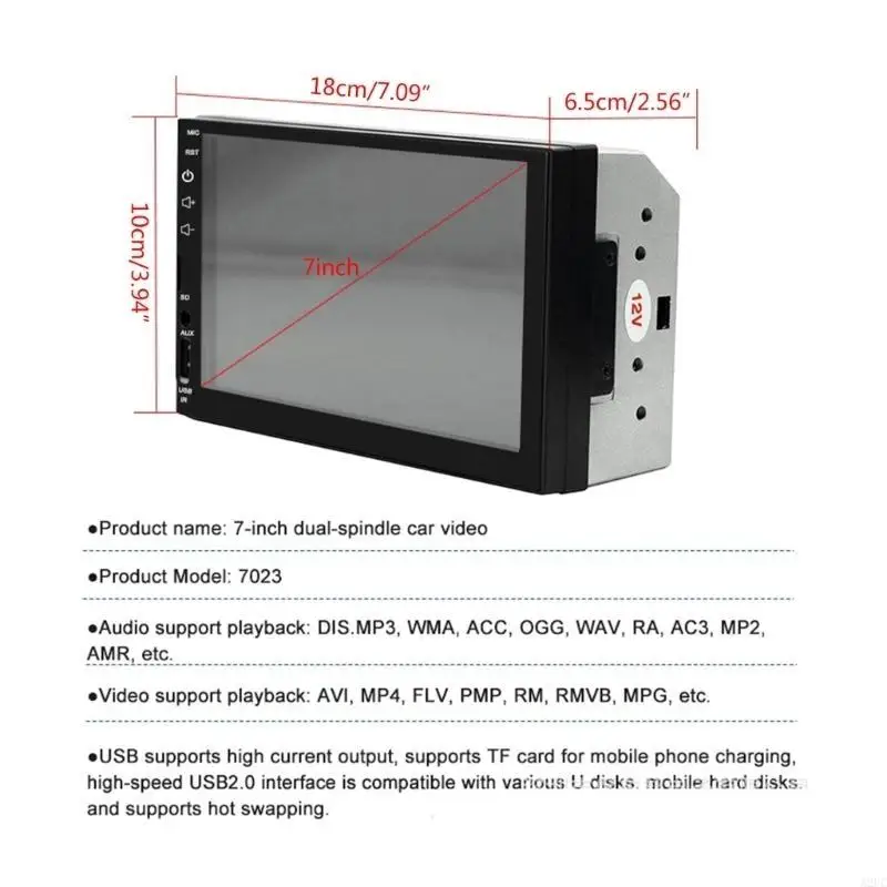

A2UC Digital Radio Car MP5 Player USB StereoAudio Receiver Multimedie Universal 7inch