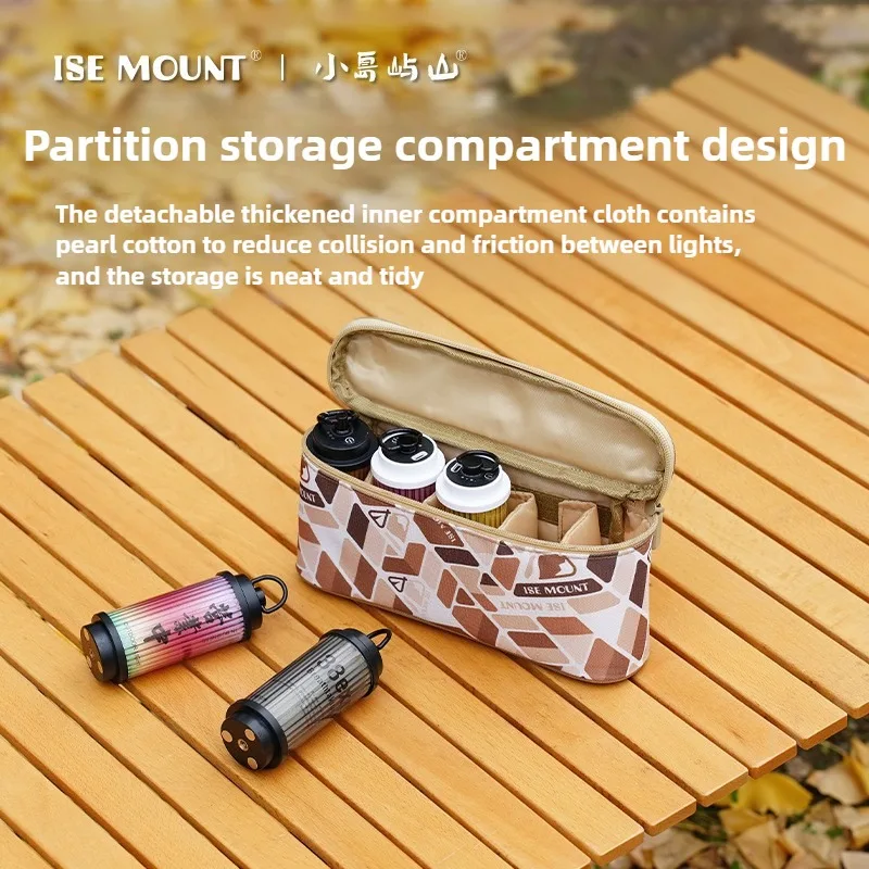 

ISE MOUNT Outdoor Portable 38 Light Storage Bag with Removable Compartmentary Camping Zone Portable Sundries Bag