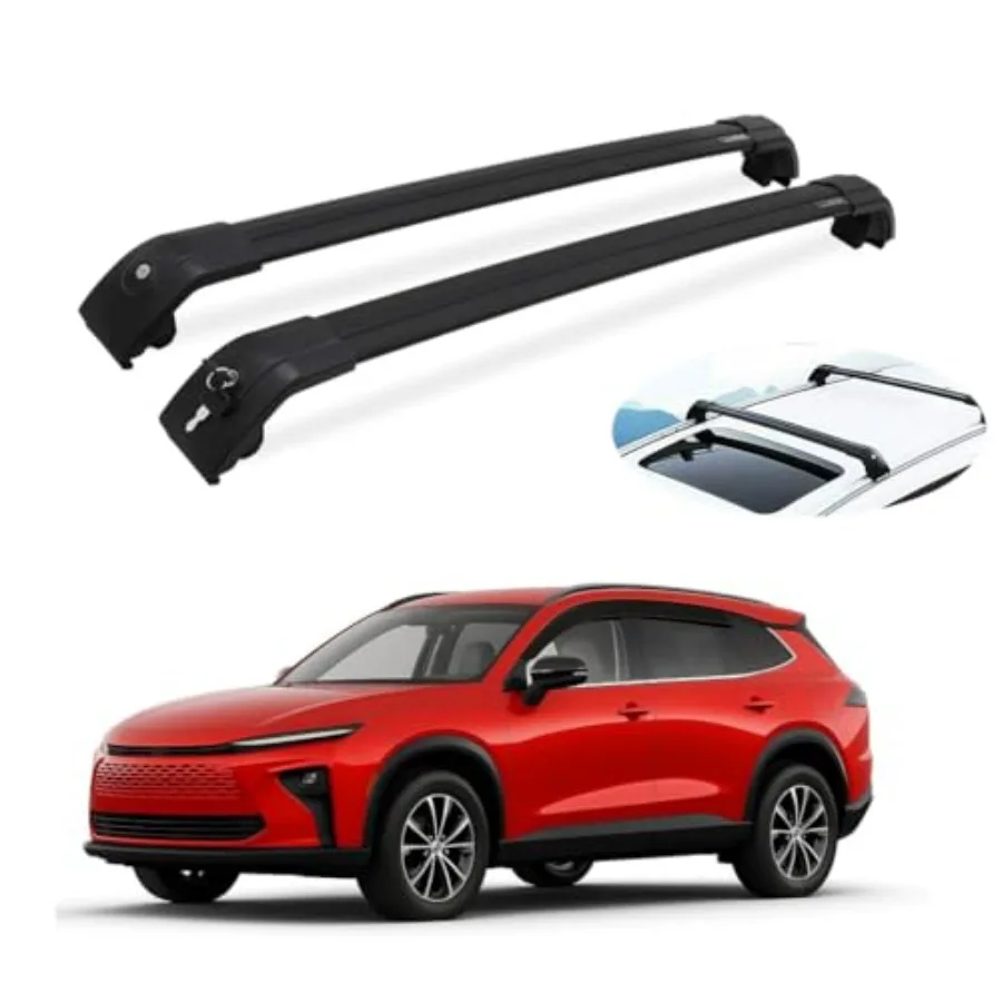 

2Pcs Crossbars Fits for Crown Signia 2025 2026 Aluminum Lockable Roof Rail Racks Cross Bars Luggage Cargo Carrier All Black