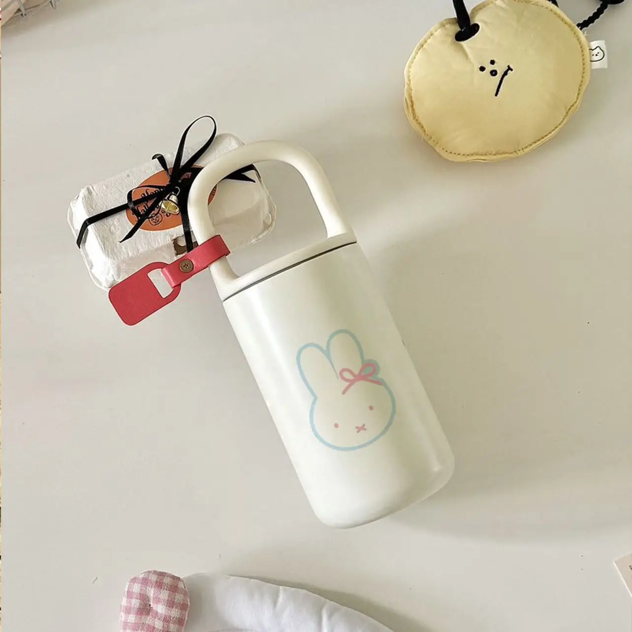 

Pink Colour Miffy Stainless Steel Thermal Insulation Bottle Student Cartoon Gao Yan Value Portable High-capacity Lovable Cartoon
