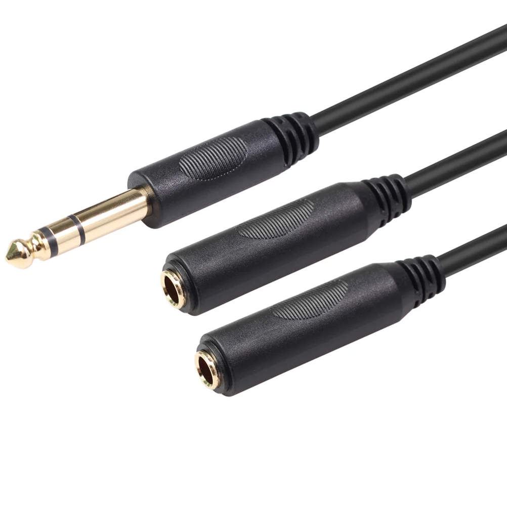 6 35mm Earphone 635 Stereo Large Three-Core Male and Two Female Audio Adapter Cable Gaming Connected