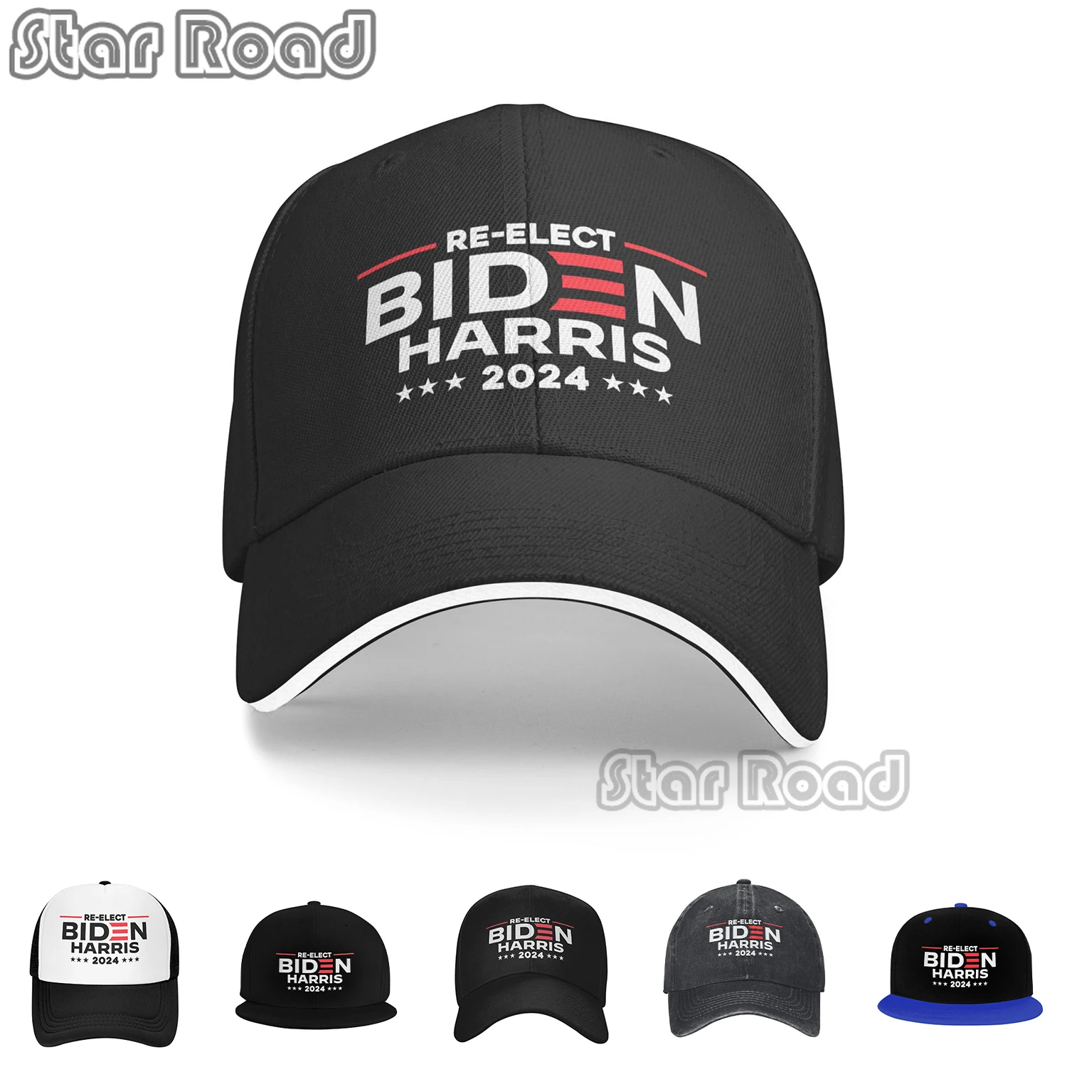 Biden Harris 2024 Cap 90s Snapback Hats for Men Cotton Fishing Hats Baseball Cap