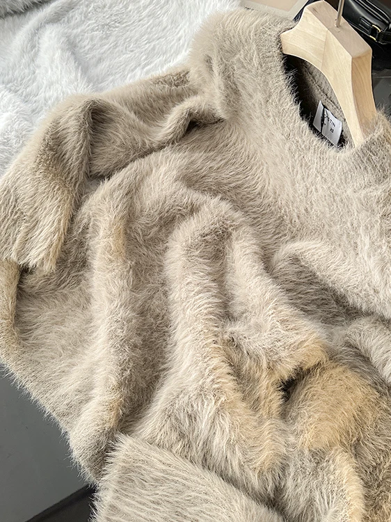 

Nordic Sle женский большой круглый свитер Ne Lazy Sle из мягкой искусственной норки осень-зима удобный длинный трикотаж све