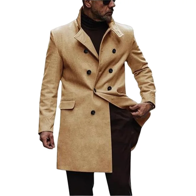 New Casual Solid Color Versatile Large Size Woolen Coat Men's Outdoor Jacket European Station Tooling Jacket