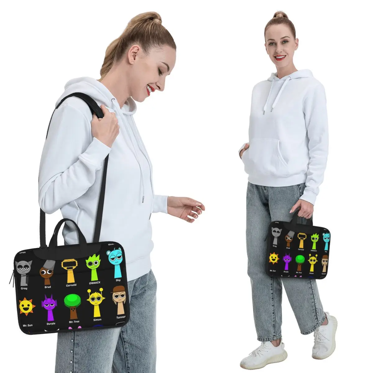 All My Sprunki Game Toys Crossbody Laptop Bag Case Computer Bag 13 14 15.6 Inch Notebook Pouch for Macbook Pro Lenovo