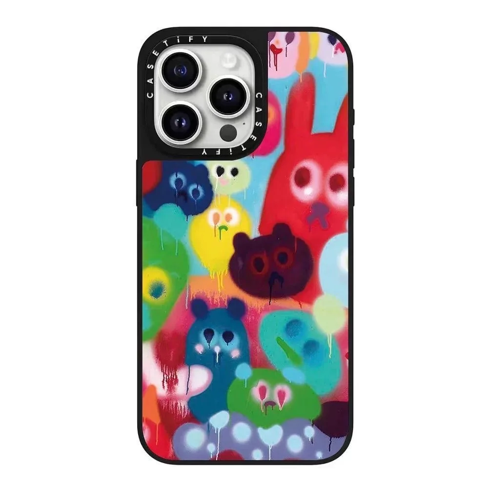 

for CASETi collaborates with Jon Burgerman to create a colorful rabbit iPhone 15 Promax phone case for Apple 1416