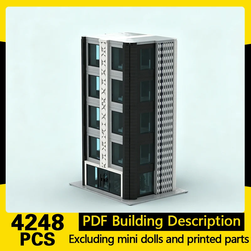 

City Street View Model MOC Building Bricks Blue Line Skyscraper Modular Technology Gifts Holiday Assemble Children Toys Suit