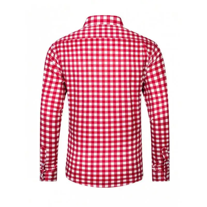 W 74 Printed Lapel Men's Long Sve Shirt Ultra Slim Fit Cuban Collar PU Leather Fleece Lined Three-quarter Sleeve CleanFit Style