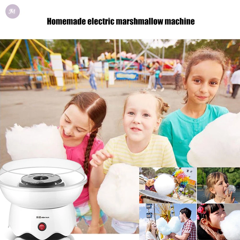 220V Candy Floss Machine Mini Electric DIY Sweet Cotton Candy Maker for Cotton Candy Sweet Floss Food Processors Machine EU Plug