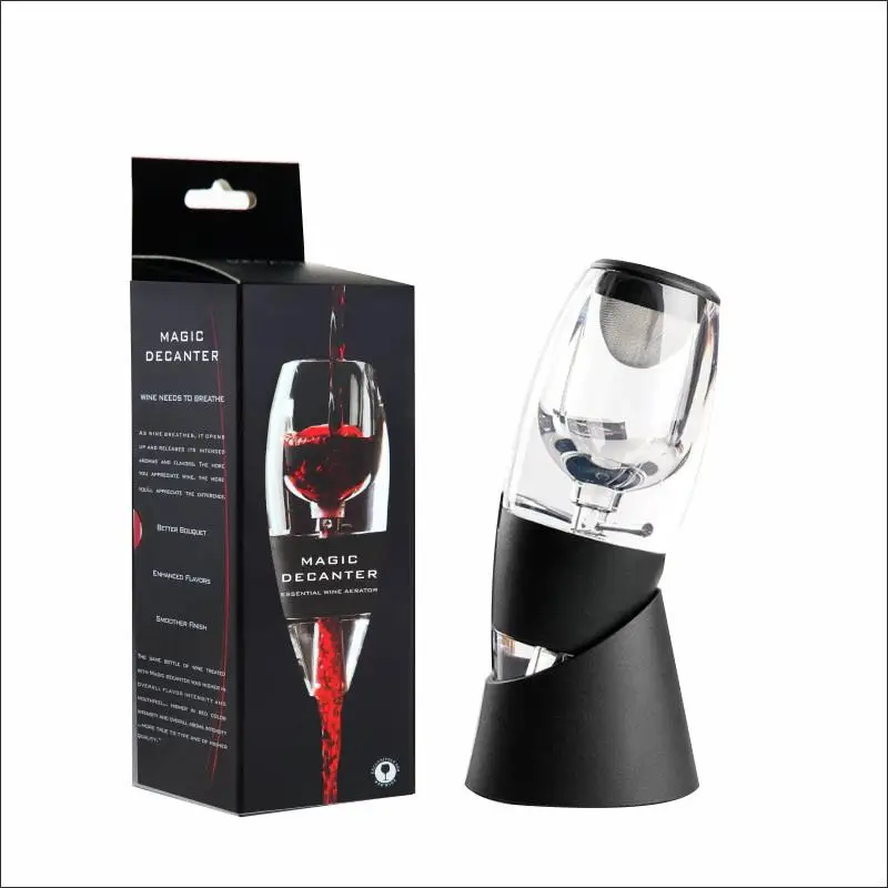 New Sale 1 Set Red Wine Whisky Aerator Dispenser For Bar Party Kitchen Wine Decanter Pourer With Filter And Base Quick Sobering