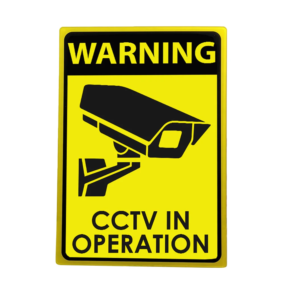 

Warning Sign Cctv Signs Sticker Security Camera Acrylic Cautionary Stickers Self-adhesive Safety