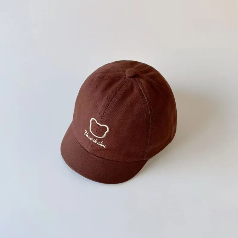 Topi baseball bersirkulasi lucu topi memuncak tipis huruf bordir topi pantai musim panas katun anak