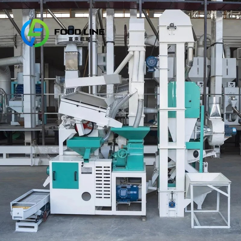Combined Rice Milling Machine Complete Paddy To White Rice Processing Unit For Small‑Scale Rice Processing Plant Farm Workshop