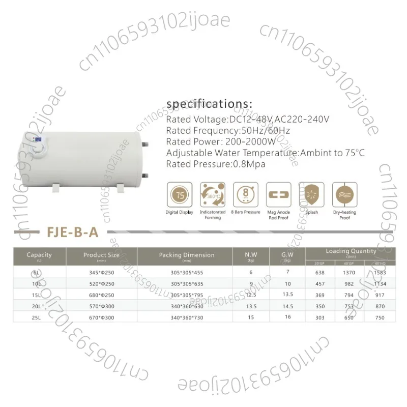 سخان مياه المطبخ المدمج الذي يعمل بالتيار المستمر 12 فولت 10 لتر للمنازل المتنقلة #4