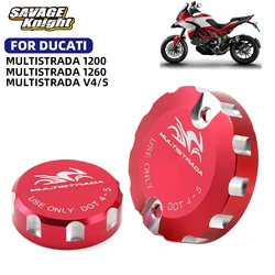 For Ducati Multistrada 1200 S DVT Enduro 1260 Front Brake Clutch Reservoir Cover Motorcycle Accessories Fluid Oil Pump Caps