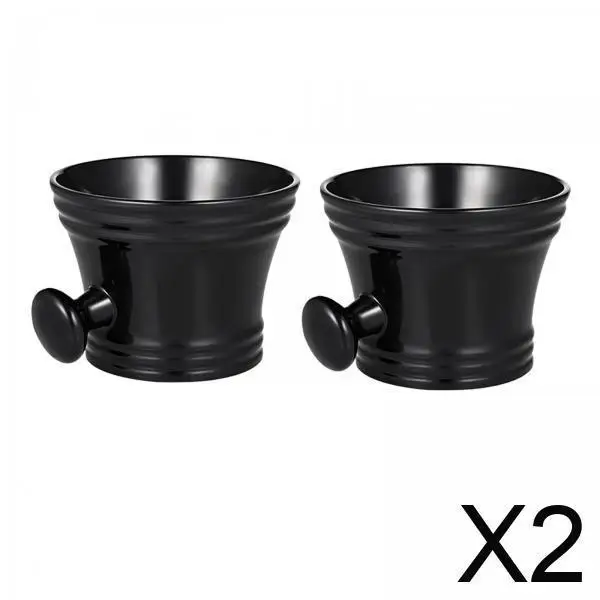 

Shaving Bowl Black ABS Plastic Shave Soap Cup Smooth Design for Men's Shaving Foam and Cream