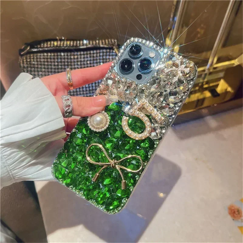 Роскошный чехол для телефона с 3D блестками и бриллиантами, чехол со стразами, Funda Coque для iPhone 16Plus 15Pro, 14, 12, 13, 11 Pro Max viv