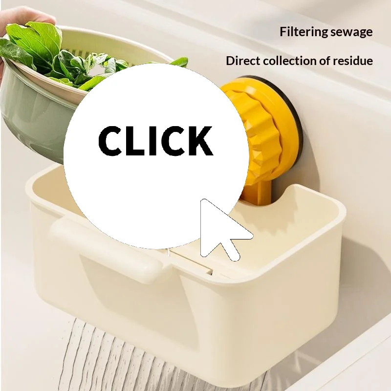 

Sink Drain Strainer Basket Sink Washing Basin Anti Leak Filter Basin Suction Cup Rack One Click Press Type Grid Drain Storage