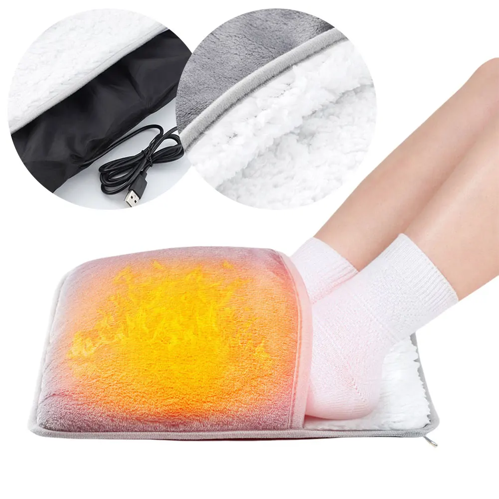 Winter Electric Foot Heating Pad Universal Soft Plush Washable Feet Foot Warmer USB Heater Household Foot Warming Mat