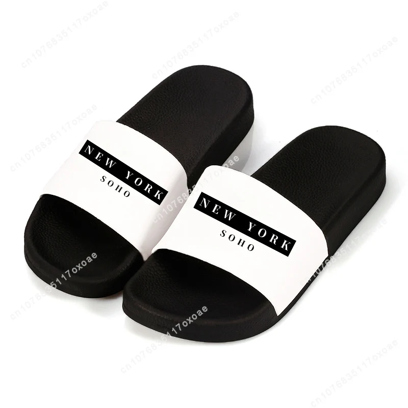 Slipper For Woman 2023 Indoor Home Flip Flops New York Letter Women Sandals Bathroom Non-slip Slipper For Women Shoes Fashion
