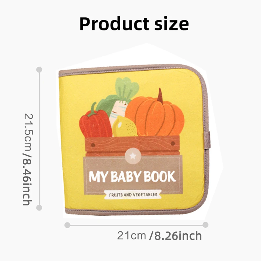 야채와 과일 천책, 학습 모양, 숫자, 색깔, 인지책, 아기장난감, 조기교육책