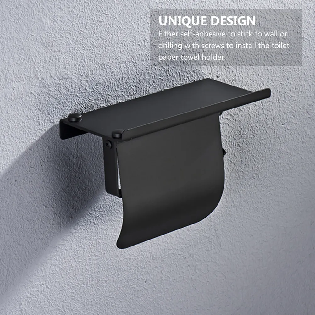 

Stainless Steel Tissue Box Wall-Mounted Tissue Holder Punch Free Paper Towel Rack Bathroom Storage Shelf Napkin