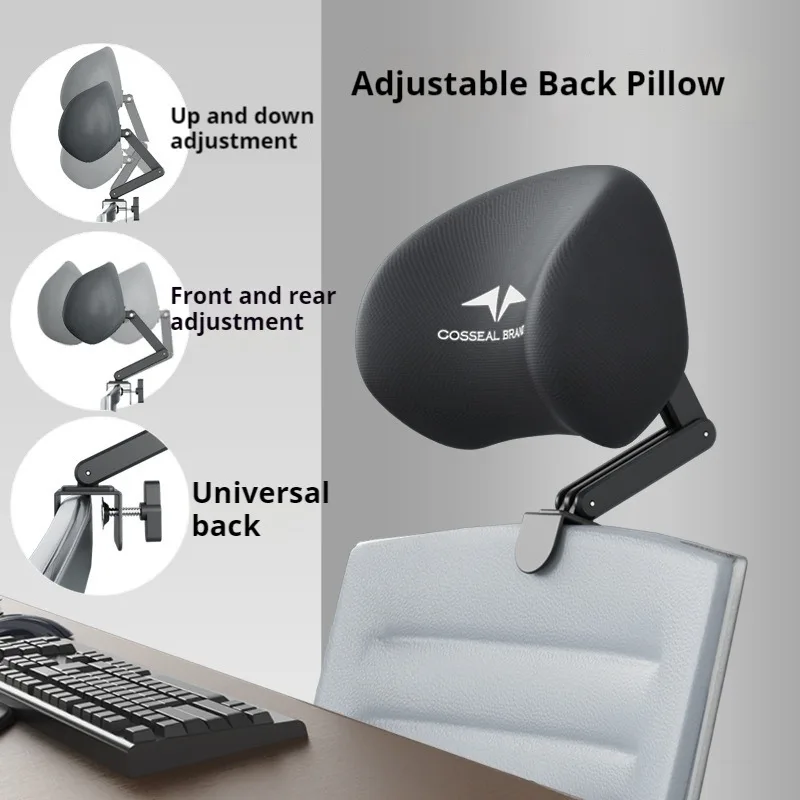 New Office Chair Adjustable Headrest Ergonomically Designed Retractable bracket Pillow Waist Protection Cushion Comfortable Rest