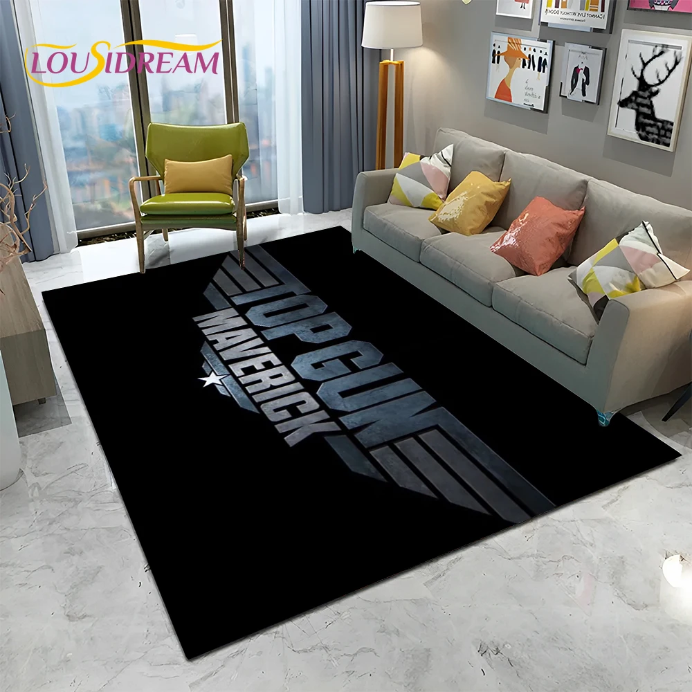 Classic Movie Top Gun Sign Tom Cruise Carpet Rug for Home Living Room Bedroom Sofa Doormat Decor,kid Area Rug Non-slip Floor Mat