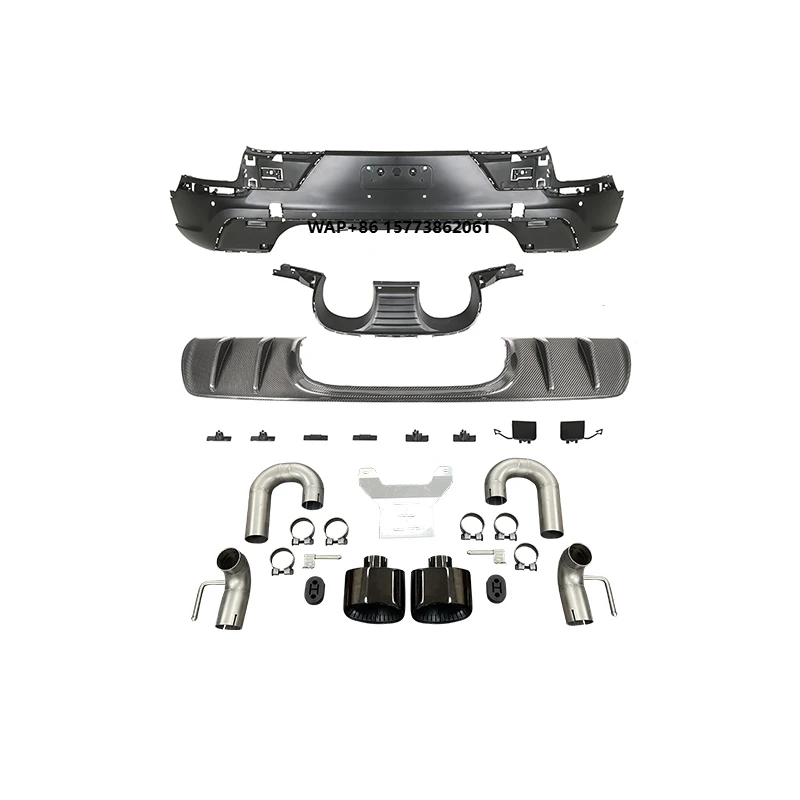

9YA Coupe Dry Carbon Replacement GT Rear Lip Tailpipe New Condition Cayenne Turbo GT Carbon Bumper for Por 2018-2024 Cyenne