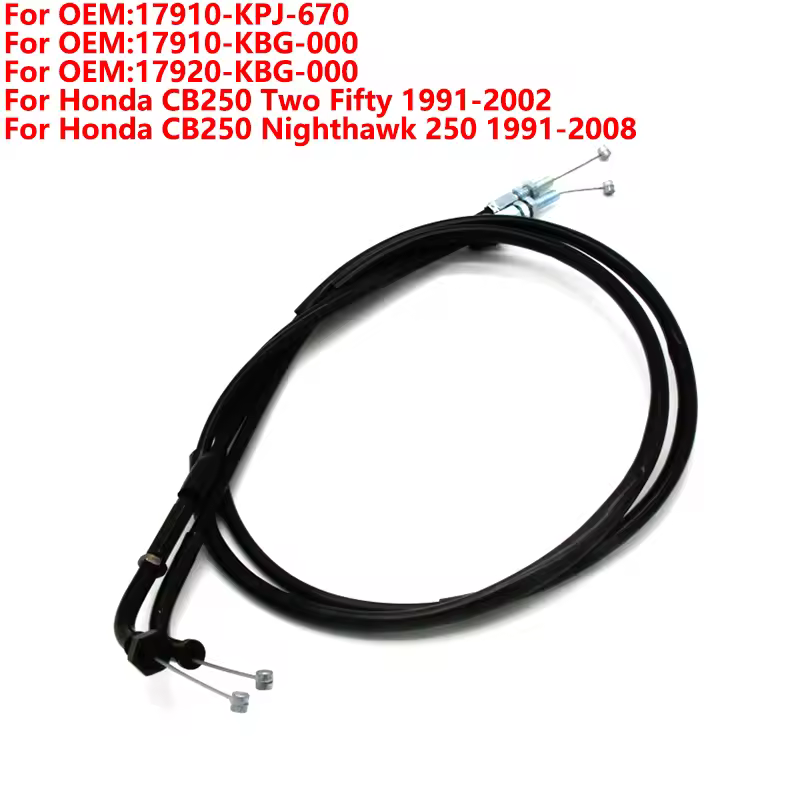 Cable del acelerador de motocicleta, accesorio para Honda CB250 Two Fifty 1991-2002 Nighthawk 17910-KPJ-670 17920-KBG-000 17910-KBG-000