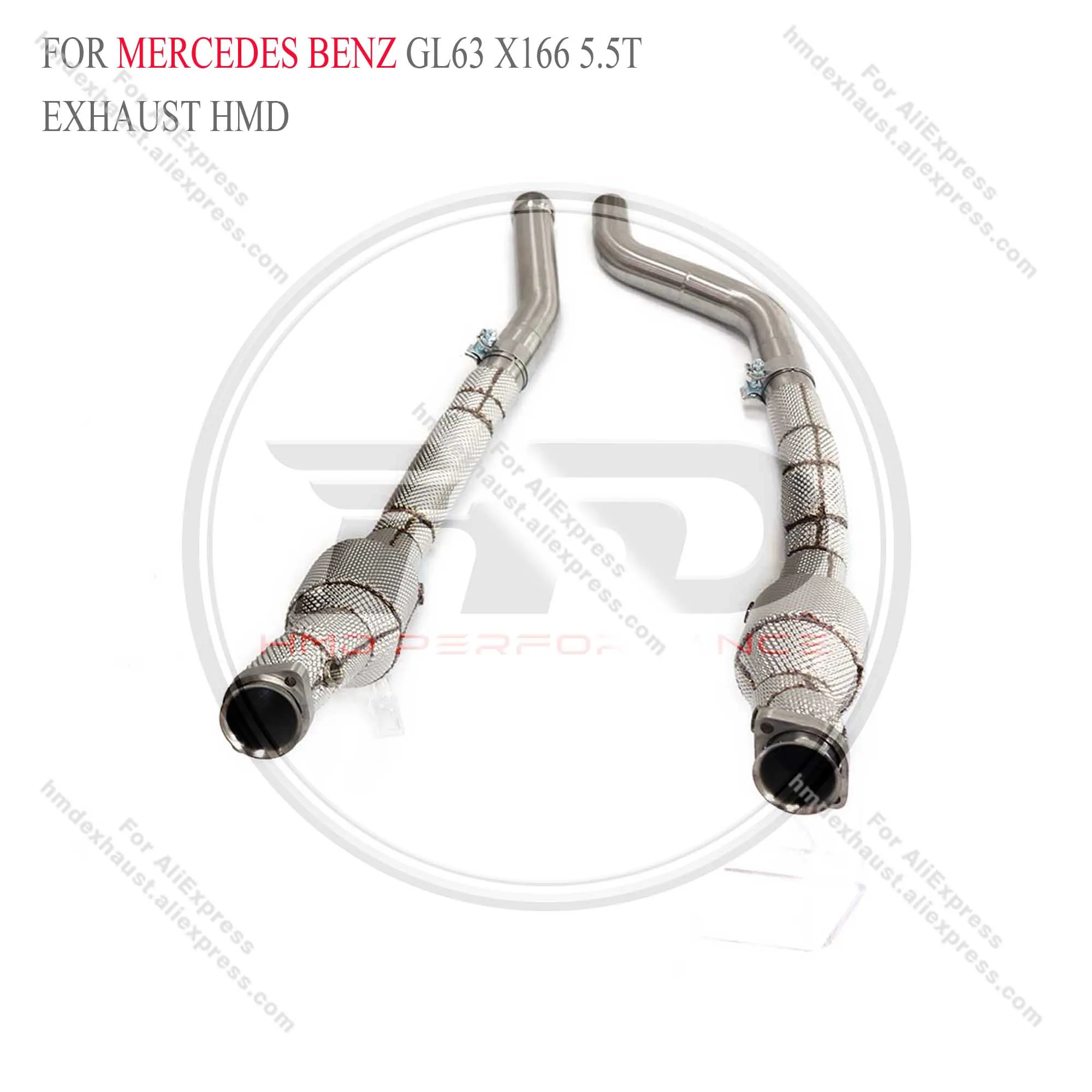 HMD Exhaust System Performance Downpipe for Mercedes benz GL63 X166 5.5T with valve