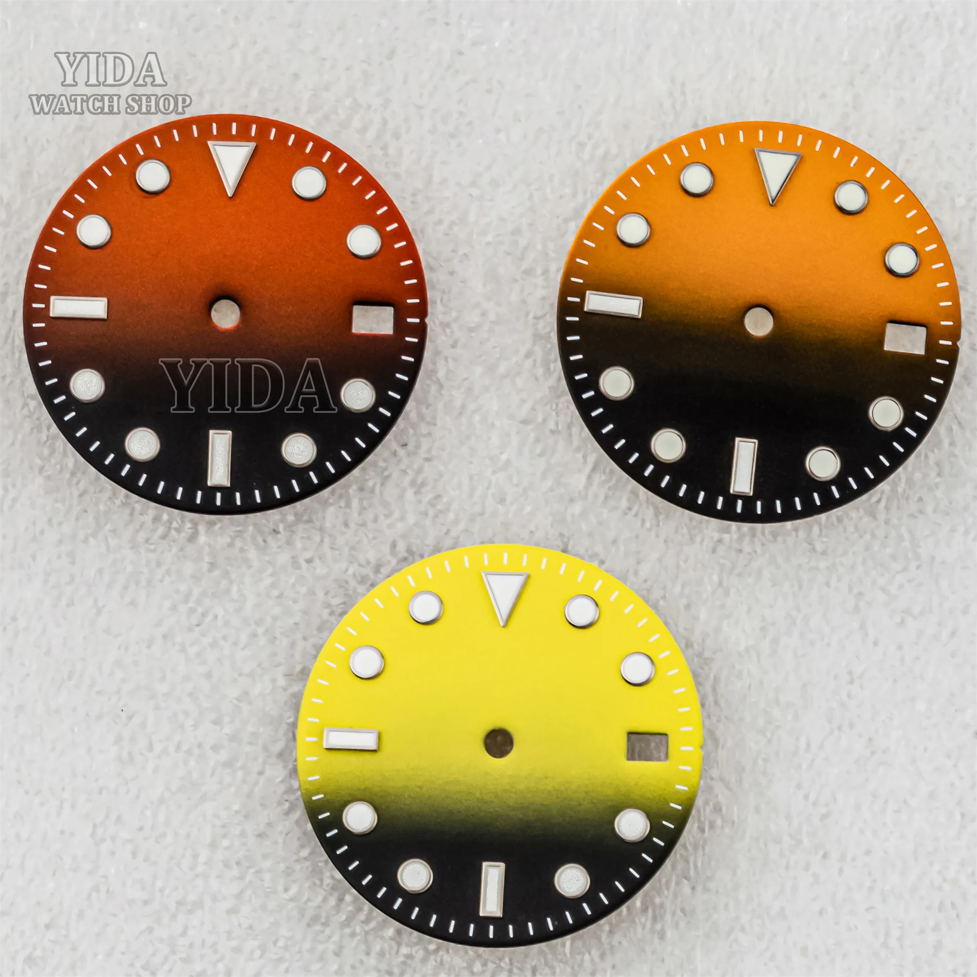 

MOD NH35 Dial Green Luminous New Watch Faces 28.5mm Single/Double Calendar Dial For NH34 NH35 NH36 Movement SUB GMT Watch Parts