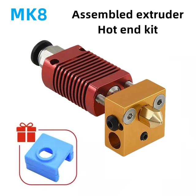 MK8 Assembled Extruder Hot End Kit for Ender 3 CR10 Printer 1.75mm 0.4mm Nozzle Aluminum Heating Block 3d Printer Accessories 1