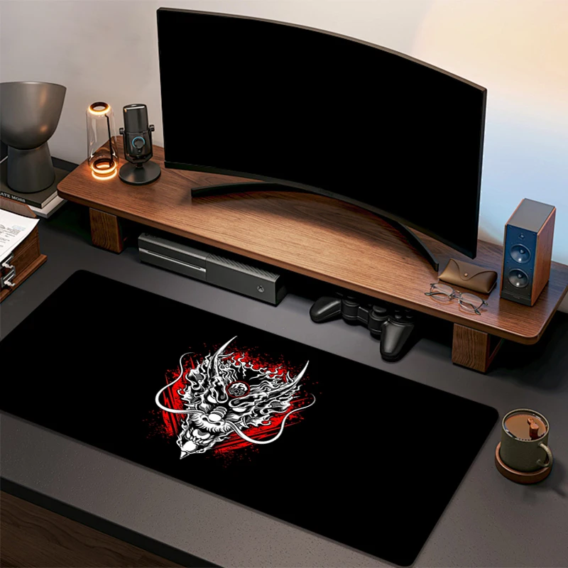 

Mouse Pad Devil mask Non-Slip Rubber Edge locking Pc Mousepads Game play mats notebook computer Pad table mat samurai Mousepad