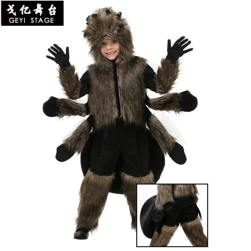 ZA01 First ใหม่ปาร์ตี้ฮาโลวีนแมงมุมปาร์ตี้เด็กคอสเพลย์ชุดตกแต่งนุ่มสีดําตุ๊กตาแมงมุมเครื่องแต่งกาย adultZa0 @