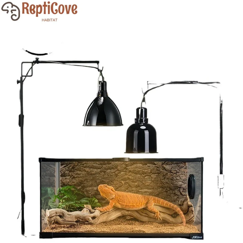 

Металлический напольный кронштейн для лампы для животных, подвесная подставка для лампы для рептилий, совместимая с лампами для обогрева и УФ-лампами для террариума